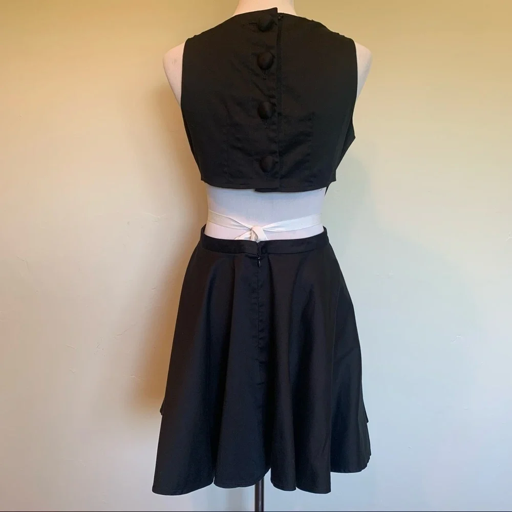 Double Zero black open pinup, rock a billy black dress - Picture 6 of 14